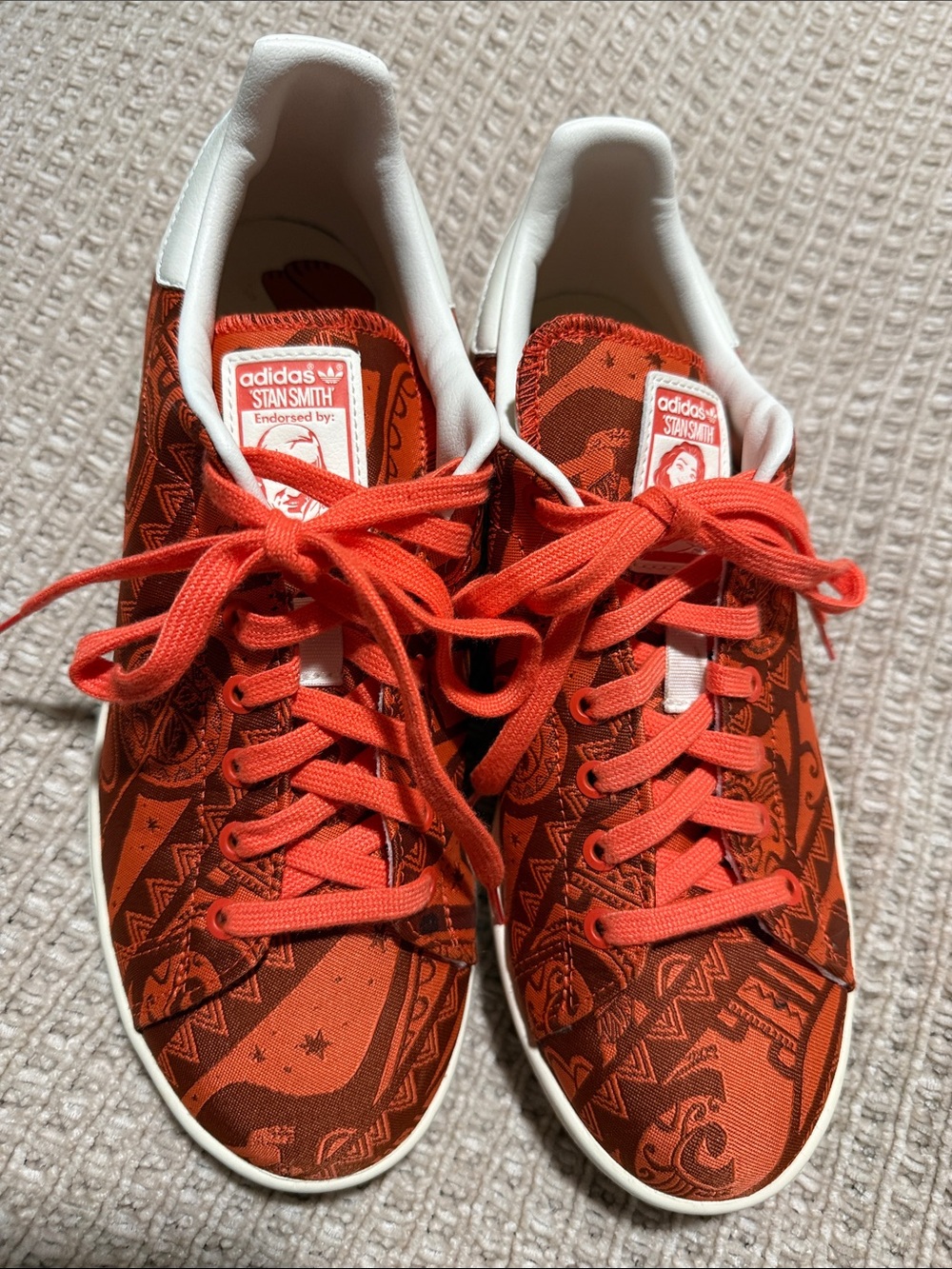 Adidas Stan Smith Moana Disney Red Orange Sneakers - HP5575